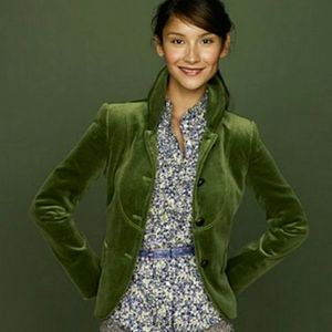 Elegant crushed velvet blazer